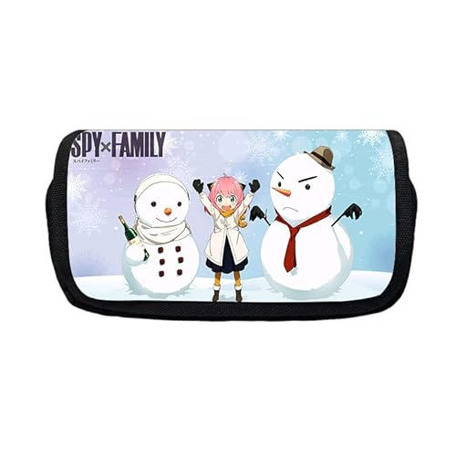 WERUN SP-Y×FAMI-LY Federmappe Mädchen, 3D Druck Anime Doppelte mit Reißverschlüsse Stiftetasche, Portable Pencil Case für Middle High School College Studentin Office-Multicolor 16||20 * 10 * 7.5cm von WERUN