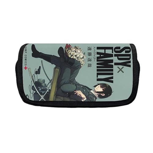 WERUN SP-Y×FAMI-LY Federmappe Mädchen, 3D Druck Anime Doppelte mit Reißverschlüsse Stiftetasche, Portable Pencil Case für Middle High School College Studentin Office-Multicolor 6||20 * 10 * 7.5cm von WERUN