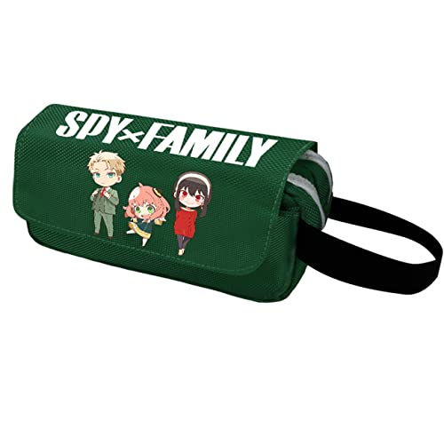 WERUN SP-Y×FAMI-LY Mäppchen Mädchen, Große Kapazität mit Doppelter Reißverschluss Briefpapier Pouch, Portable Stiftetasche für Schule Home Office-Green 25||20 * 10 * 6cm von WERUN