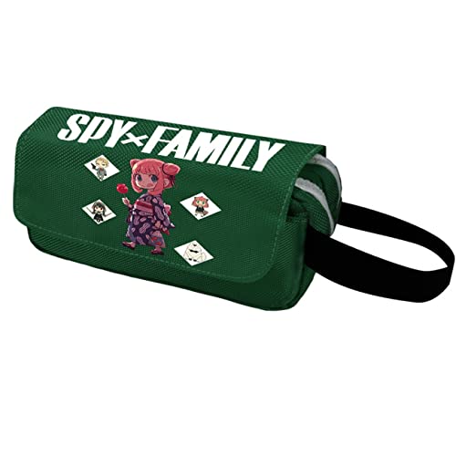 WERUN SP-Y×FAMI-LY Mäppchen Mädchen, Große Kapazität mit Doppelter Reißverschluss Briefpapier Pouch, Portable Stiftetasche für Schule Home Office-Green 29||20 * 10 * 6cm von WERUN