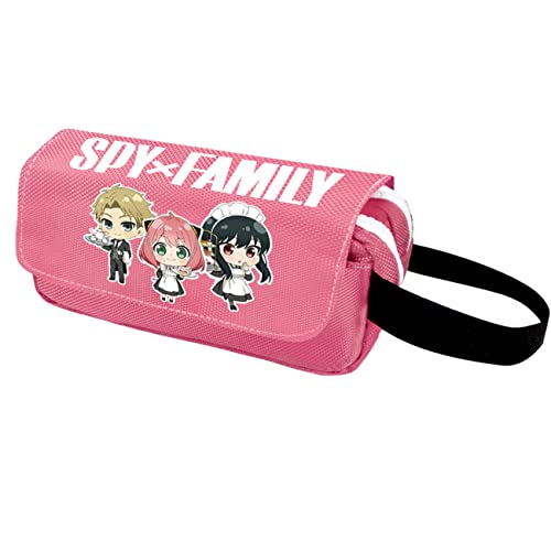 WERUN SP-Y×FAMI-LY Mäppchen Mädchen, Große Kapazität mit Doppelter Reißverschluss Briefpapier Pouch, Portable Stiftetasche für Schule Home Office-Pink 11||20 * 10 * 6cm von WERUN