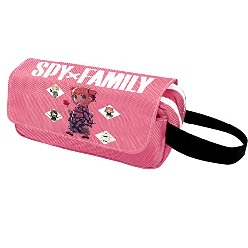 WERUN SP-Y×FAMI-LY Mäppchen Mädchen, Große Kapazität mit Doppelter Reißverschluss Briefpapier Pouch, Portable Stiftetasche für Schule Home Office-Pink 13||20 * 10 * 6cm von WERUN