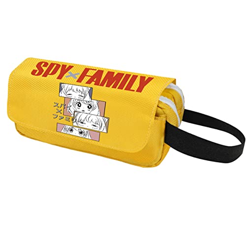 WERUN SP-Y×FAMI-LY Mäppchen Mädchen, Große Kapazität mit Doppelter Reißverschluss Briefpapier Pouch, Portable Stiftetasche für Schule Home Office-Yellow 3||20 * 10 * 6cm von WERUN