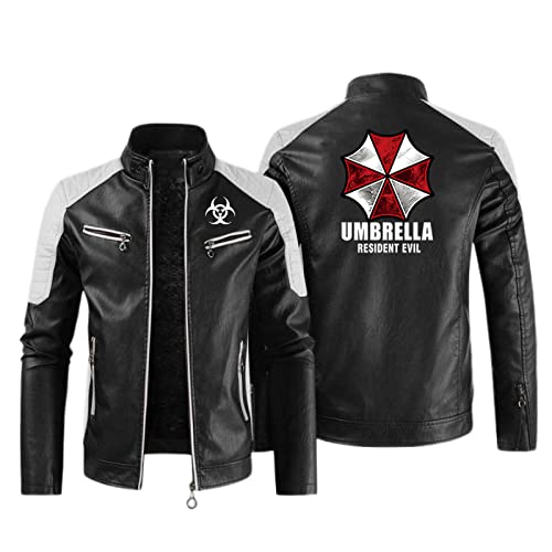 Winter Jacke Herren Resid.ent Evil, Herren Jacke übergangsjacke mit Stehkragen, Warme Fleece Gefüttert Bikerjacke Motorradjacke-Black 1||L von WERUN