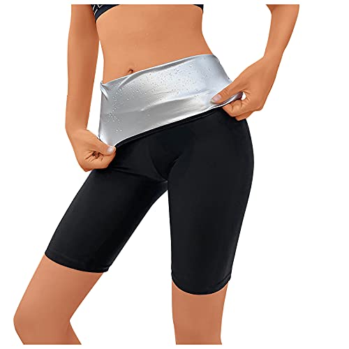 Schwitzhose Damen Abnehmen, Saunaanzüge Schwitz Hosen Damen Thermo Neopren Gewichtsverlust Sauna Hosen, Fettverbrennung Yoga Sporthose Fitnesshose Traininghosen Body Shaper Kurze Hose Lange Hose(B,M) von WERVOT