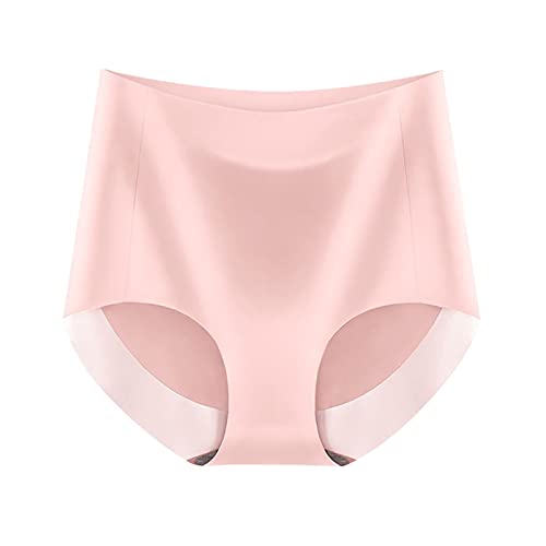 Unterhosen Unterwäsche Damen Slip High Waist Taillenslip Unterhose Nahtloser Slip aus Eisseide Sexy Atmungsaktiver Stretch Modische Slips Damen Mittelgroßes Höschen seidige Berührung(A2 Rosa,M) von WERVOT