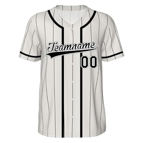 WERWAES Custom Baseball Trikot personalisiert Name Nummer Team Button Down Kurzarm-Shirts für Männer Frauen von WERWAES