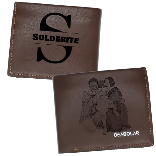 WERWAES Geldbörse Herren mit Fotos,Brieftasche Herren Leder,Personalisierte Geschenke Männer,Geschenke für Papa Weihnachten,Geschenke Weihnachten Männer von WERWAES