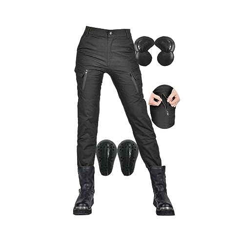 WESBR Motorradhosen for Damen Slim-Fit-Biker-Leggings for Damen Winddicht Und Atmungsaktiv Zum Reiten, Abenteuer, Reitsport (Color : Black A, Size : M) von WESBR