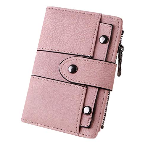 Geldbeutel Frauen klein Damen Portemonnaie Damen Geldbörsen für Frauen Damen Brieftasche Lederbrieftasche für Frauen Geldbörse für Frauen pink von WESEEDOO