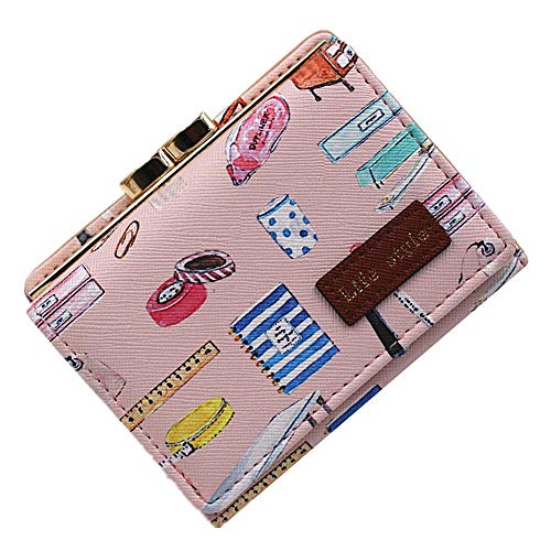Portemonnaie Frauen Leder Geldbeutel Damen Frauen Brieftaschen und Kupplungen Brieftasche für Frauen stilvoll Lederbrieftasche für Frauen pink von WESEEDOO