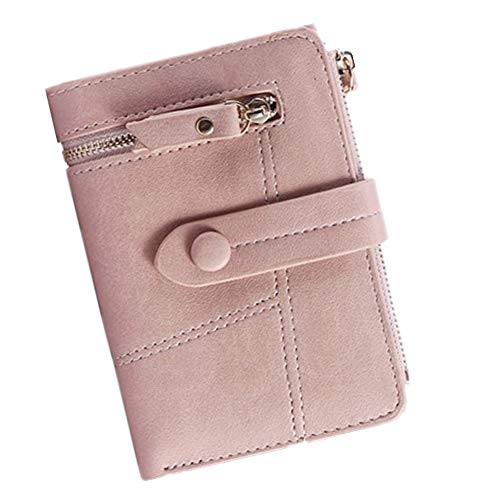 Portemonnaie Frauen groß Portemonnaie Frauen Leder Damen Geldbörsen für Frauen Handtasche für Frauen Frauen Brieftaschen und Kupplungen pink von WESEEDOO