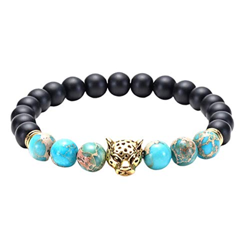 WESEEDOO Armbänder für Damen Edelstein Armband Yoga Perlen Armband Glückliches Armband Leopard-Armband Stilvolles Armband Naturstein Armband 3 von WESEEDOO