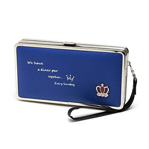 WESEEDOO Geldbeutel Frauen Leder Portemonnaie Frauen Leder Pocket Wallet für Frauen Frauen Geldbörsen Damen Geldbörse Blue von WESEEDOO