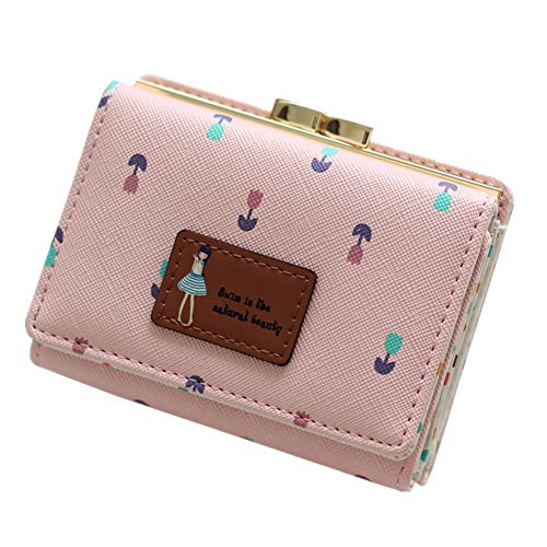 geldbörse Damen Geldbeutel Damen groß Lederhandtasche für Damen Handtasche für Frauen Kartengeldbörse Frauen Leder Geldbörse pink von WESEEDOO