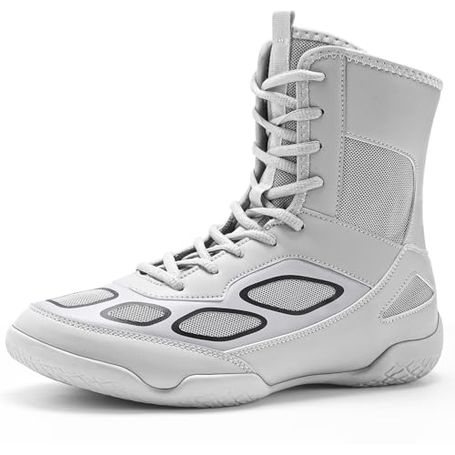 WESHIRUN Wrestlingschuhe für Herren, Boxschuh, Fitness, hohe Sneaker, Wrestling-Stiefel, silber, 42.5 EU WESHIRUN Wrestlingschuhe für Herren, Boxschuh, Fitness, hohe Sneaker, Wrestling-Stiefel, silber, 42.5 EU von WESHIRUN