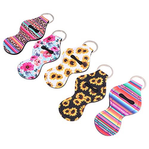 WESIEVYA 5stücke Lippenstift Schlüsselanhänger Mit Neoprenhülle Kreativer Schlüsselring Für Handtaschen Rucksäcke Und Lanyards Schützt Lippenbalsam Vor Hitze Und Schmelzen von WESIEVYA