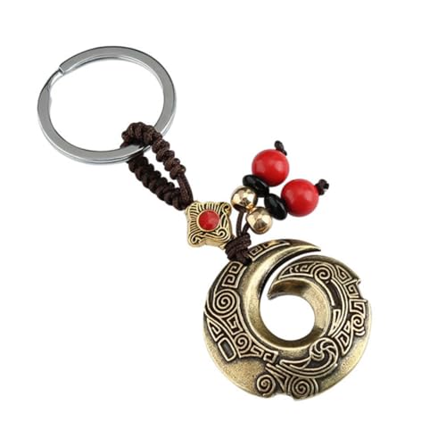 WESIEVYA Einzigartige Glücksdekoration Schlüsselhandwerk Zarter Chinesischer Schlüsselanhänger Vintage-drachenform Einfach Zu Befestigen von WESIEVYA