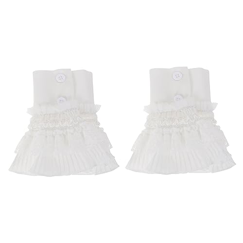 WESIEVYA 1 Paar Damen Fake Ärmelmanschetten Spitze Handgelenkmanschetten Chiffon für Outfits Atmungsaktiv und Wiederverwendbar von WESIEVYA