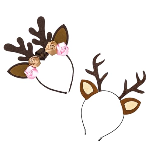 WESIEVYA Geweih Haarreif Stirnband Weihnachts-kopfschmuck 2 Stück Satz Weihnachts-haarband Für Feiern von WESIEVYA