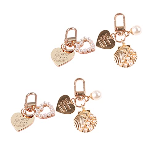 WESIEVYA Schlüsselanhänger Satz Aus Legierung Mit Herz Und Muschelanhängern Für Taschen Und Schlüssel von WESIEVYA