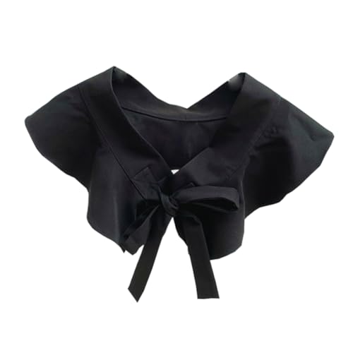 WESIEVYA Fake Collar Für Damen Eleganter Abnehmbarer Kragen Mit Rüschen Für Blusen Und T-shirts Vielseitiger Dekorativer Kragen Schwarz Für Festliche Anlässe Und Alltägliche Outfits von WESIEVYA