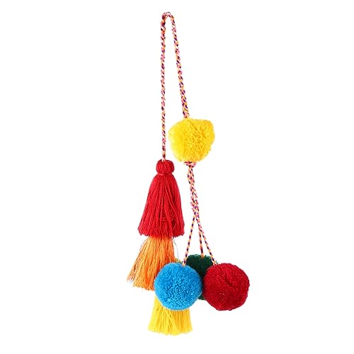 WESIEVYA Böhmische Anhänger Plüschball-anhänger Taschen-quastenanhänger Schlüsselanhänger Baumwollmaterial Auto-hängedekoration von WESIEVYA
