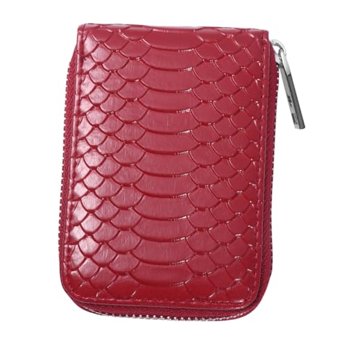 WESIEVYA Lederetui Für Herren Reißverschluss Geldbörse Kreditkartenhalter Vordertasche Mit Ausweisfächern Kompakt Und Langlebig Weinrot von WESIEVYA