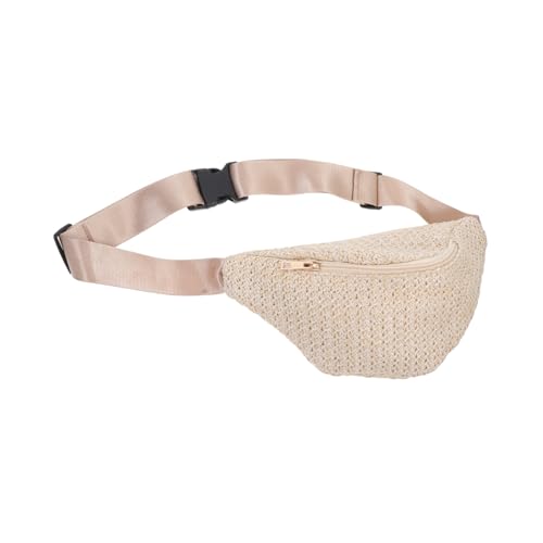 WESIEVYA 1stück Sommer Imitation Strohtasche Gürteltasche Für Damen Und Herren Für Outdoor-aktivitäten Verstellbar Und Leicht Für Schlüssel Handy Und Kleine Gegenstände von WESIEVYA