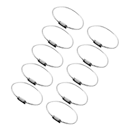 WESIEVYA Schlüsselanhänger Aus Stahldrahtseil 10er-Pack Schlüsselanhänger Gepäckanhänger Id-Tag- von WESIEVYA