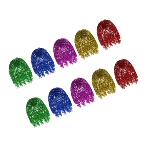 WESIEVYA 10stücke Teiliges Bunte Kunststoff- -perücken Für Partys Cosplay Und Kostüme Schimmernde Haarteile Für Halloween Und Themenveranstaltungen von WESIEVYA