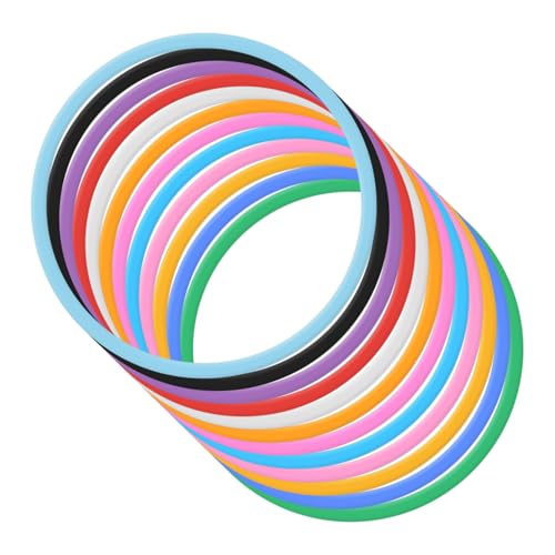WESIEVYA 12 Stück Teiliges Bunte Silikonarmbänder aus Weichem Hautfreundlichem Material Langlebig und Komfortabel Modische Candy farben als Festival Freizeit wristbands für Damen von WESIEVYA