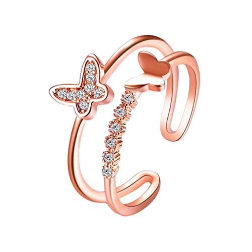 WESIEVYA Damen Ring Verstellbar Kupfer Elegante Fingerschmuck Damenring Ring Damen Verstellbar von WESIEVYA