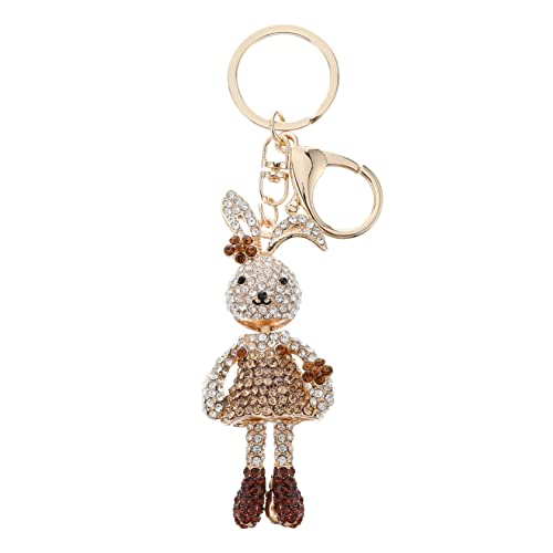 WESIEVYA 1Stk Hase Schlüsselanhänger Autokette Tier-Schlüsselanhänger Osterparty Hasen anhänger hasenanhänger ausgefeilter Charme entzückender Schlüsselanhänger Zinklegierung Coffee von WESIEVYA