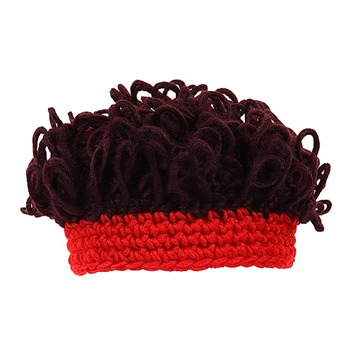 WESIEVYA Perückenkappe Für Kinder Strickmütze Aus Wollgarn Handgefertigt Geeignet Für Halloween Und Weihnachtsfeiern Einheitsgröße Für Jungen Und Mädchen von WESIEVYA