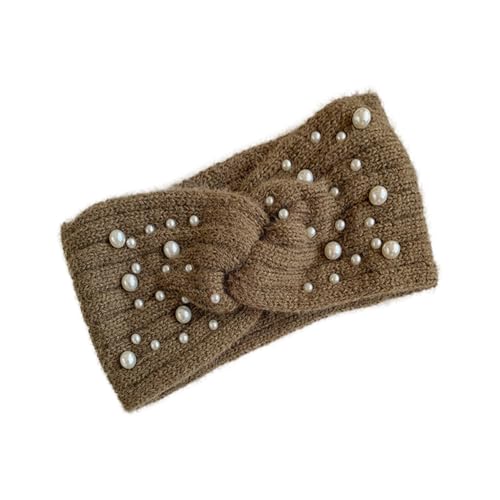 WESIEVYA 1stück Damen Stirnband Aus Warmem Gestricktem Material Mit Perlendesign Cozy Haarband Für Winter Und Alltag Für Partys Und Festliche Anlässe von WESIEVYA
