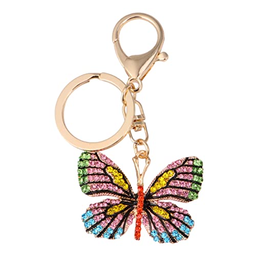 WESIEVYA 1pc Schmetterling Form Schlüsselanhänger Strass Schlüsselanhänger Metall Tasche Charme für Frauen Schlüsselanhänger Süße Gelbe Schlüssel von WESIEVYA