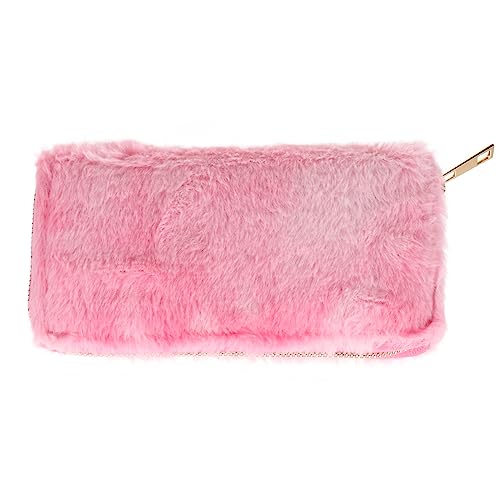WESIEVYA 1stück Damen Portemonnaie Plüsch Reißverschluss Geldbörse Für Bequeme Handtasche Im Regenbogen Farbverlauf Für Alltag Und Besondere Anlässe von WESIEVYA