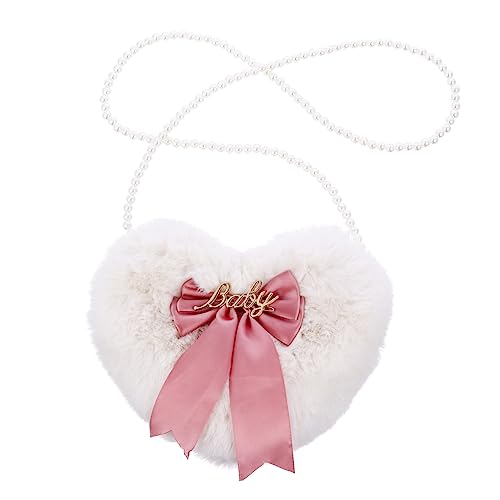 WESIEVYA Herzförmige Tasche Für Damen Entzückende Kosmetiktasche Mit Schleife Einfache Diagonale Tasche Aus Hochwertigem Material Praktische Tragetasche Für Alltag Und Reisen von WESIEVYA