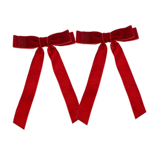 WESIEVYA 2 Stück Beflockte Haarspange Mit Schleife, Süße Haarschleife, Ersatz Haarschleife, Haarschleifen Für Frauen, Haarspangen Mit Schleifenknoten, Haargummis Mit Schleifen, Große von WESIEVYA