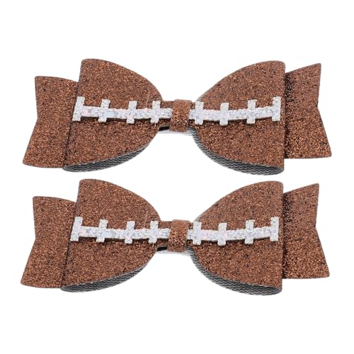 WESIEVYA 2stücke Fußball Haarklammern Für Mädchen Dekorative Haarspangen Mit Schleifen Für Sport-events Und Partys Bequeme Und Langlebige Haarschmuck von WESIEVYA
