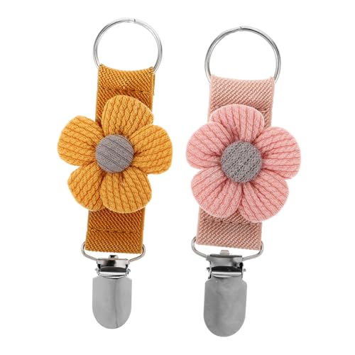 WESIEVYA 2stücke Hutclips Für Reisen Elastische Huthalter Für Damen Und Herren Blumenmuster Hellrosa Für Strandhüte Und Baseballkappen Praktischer Clips Für Handtaschen Und Rucksäcke von WESIEVYA
