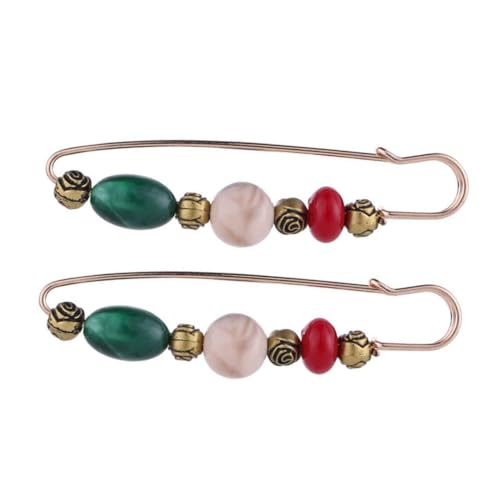 WESIEVYA 2 Stück Retro Broschen Strickjackenclips Vintage Schal Pin Klammer Damen Kleidung Accessoire für Mantel Cardigan und Pullover von WESIEVYA