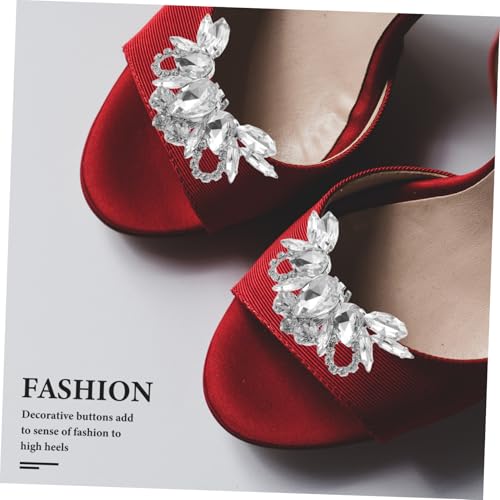 WESIEVYA 2 Stück Strass Schuhclips aus Robustem Zinklegierung Abnehmbare Schuhschmuck Buckles für Damen Vielseitig Einsetzbar für High Heels Pumps Ballerinas und Sandalen in Silber von WESIEVYA