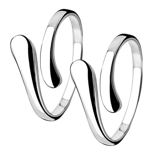 WESIEVYA 2 Stück Teiliges Einstellbares Geometrisches Offenes Ring für Damen Einzigartiges Kreuzdesign Kupfer Eleganter Minimalistischer Schmuck für Alltag Partys und Dates von WESIEVYA