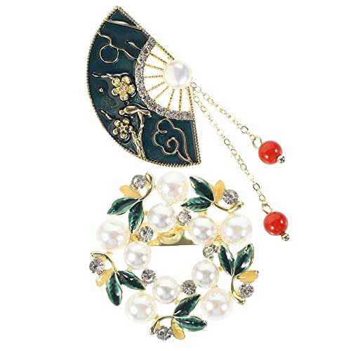 WESIEVYA 2 Stück Vintage Broschen Anstecknadeln aus Langlebiger Legierung Bunte Filigrane Retro Schmuckstücke für Damen Accessoires für Kleidung Schals Hüte Geschenkidee von WESIEVYA