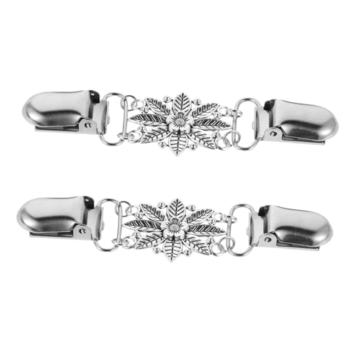 WESIEVYA 2 Stück Vintage Damen Halsketten Clips Robuste Zinklegierung Kragen Clips mit Zeitlosem Blumen design Feine Handwerkskunst Vielseitig Kombinierbar für Pullover Blusen Kleider von WESIEVYA