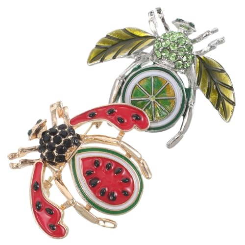WESIEVYA 2stücke Bienenbrosche Strass-tier-design Anstecknadel Für Damen Herren Reversabzeichen Wintermäntel Schmuck von WESIEVYA