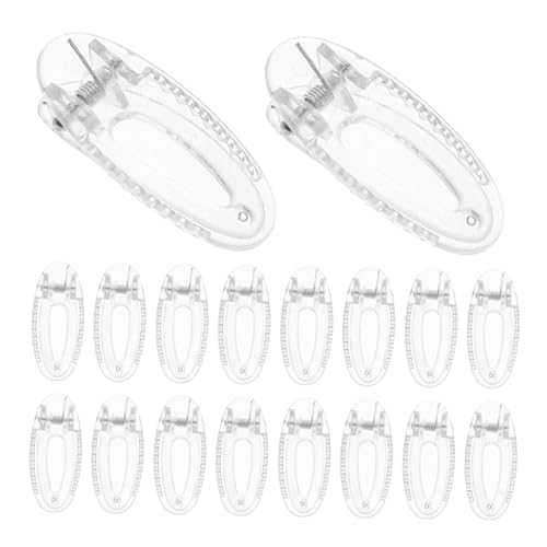 WESIEVYA 20stücke Druckknopf Haarspangen Flach Oval Transparente Haarspangen Rutschfest Für Kleinkinder Mädchen Seitliche Mit Druckknöpfen von WESIEVYA