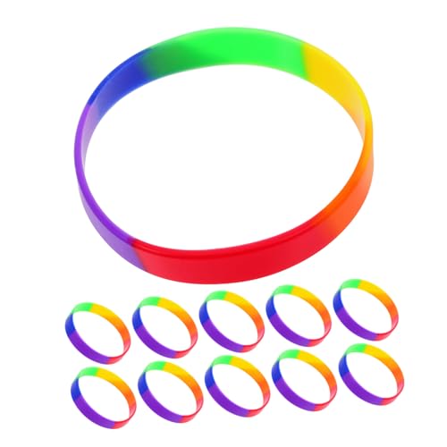 WESIEVYA 20 Stück Teiliges Pride Month Silikonarmband Bunte Flexible Regenbogen Armbänder für Erwachsene Komfortabel Langlebig für Partys und Feierlichkeiten von WESIEVYA